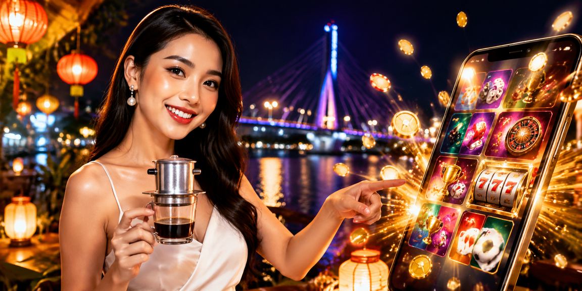 Người dùng tại Hội An sử dụng điện thoại di động để liên hệ hỗ trợ khách hàng xosodaiphat bên tách cà phê